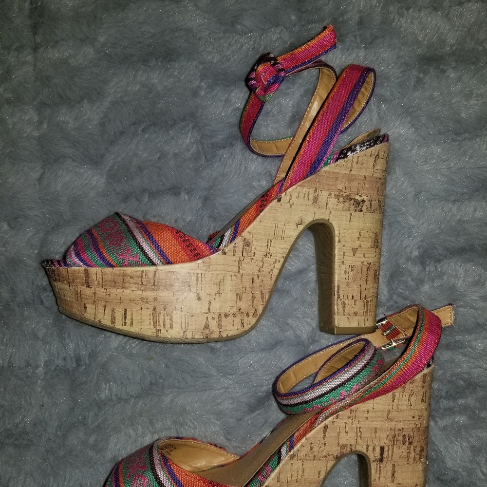 Cork platform sandals